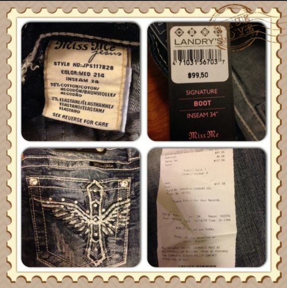 ●SOLD ON MERC● Miss Me Jeans boot cut- 34 inseam - Picture 4 of 14